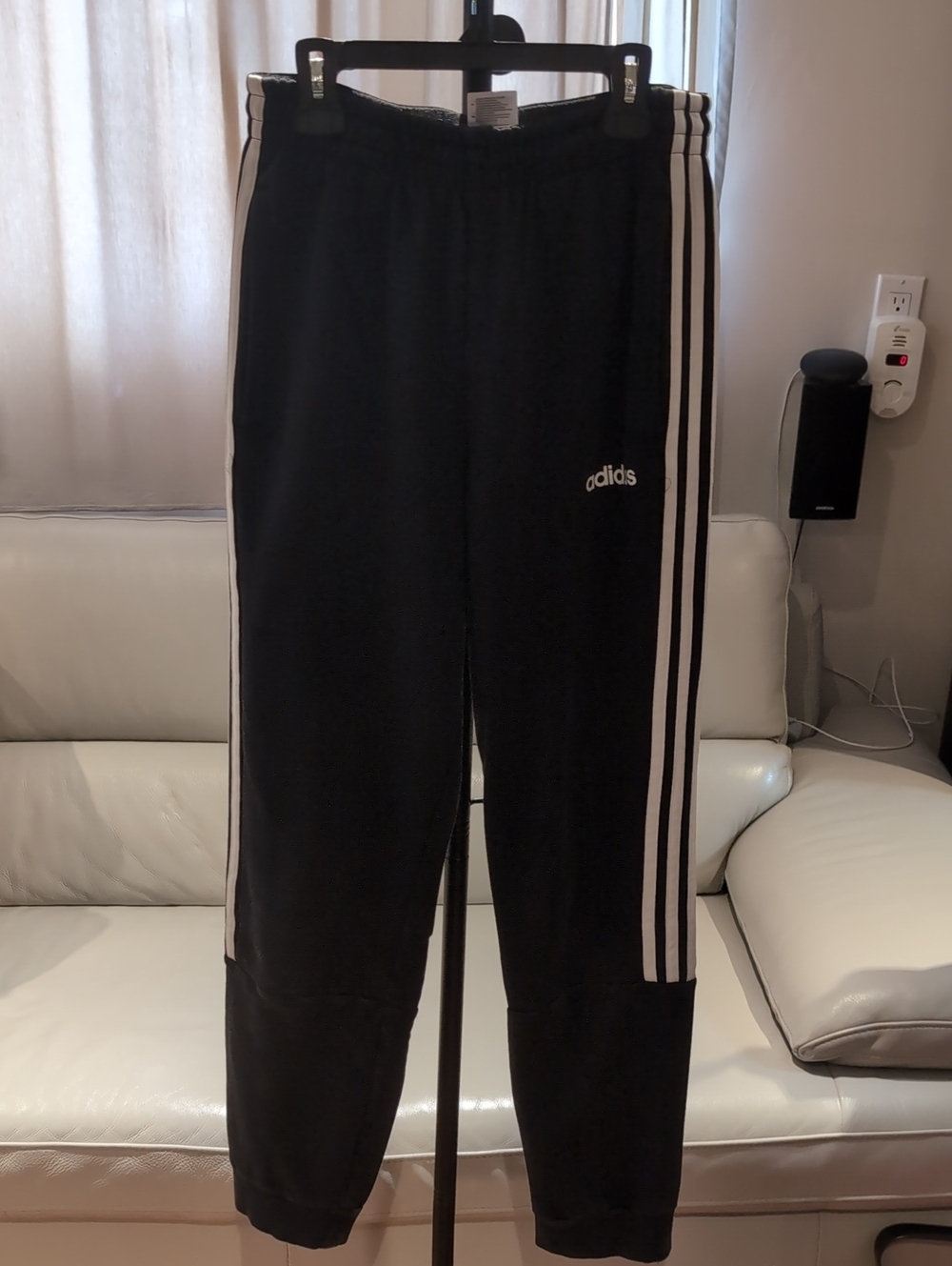 adidas Black Joggers with White 3-Stripes